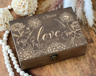 Personalized Birthday Gift Box, Love Box, Memorial Box, Keepsake Box, Custom Box, 60th Anniversary Gift For Parents, Wooden Photo Box