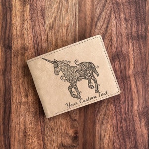 Einhorn Geldbörse mit Gravur - Traum Geschenk für Schwester, Freund, Babysitter | Geburtstag, Märchenliebhaber, besonderer Tag