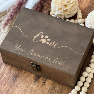 Personalized Wooden Keepsake Box, Custom Engraved Pet Memory Box