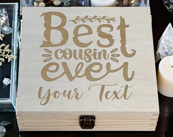 Gepersonaliseerde houten aandenkendoos – gegraveerd neefje