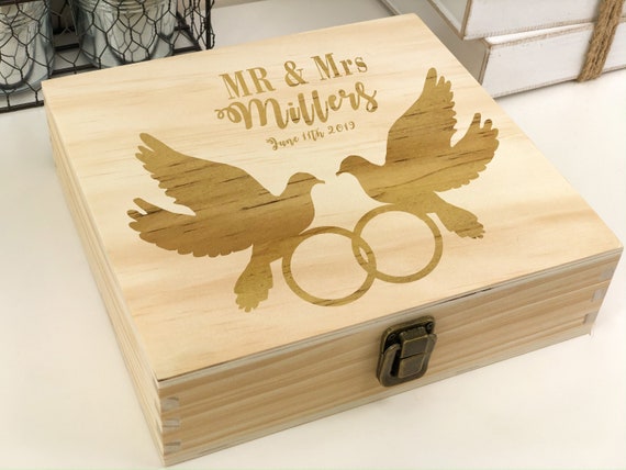 Wedding Keepsake Box Memory Box Gift Box Wedding Pigeon Etsy