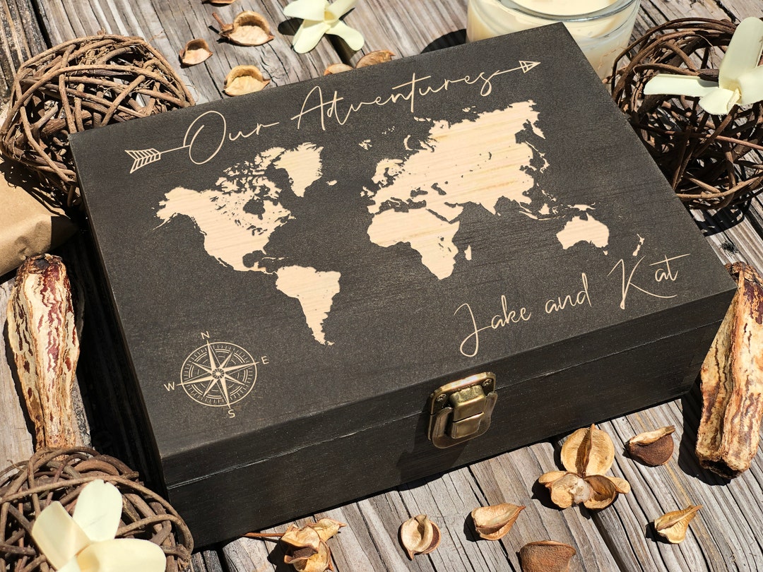 Engraved Wooden Keepsake Box: Personalized Travel Memory Box - Etsy UK