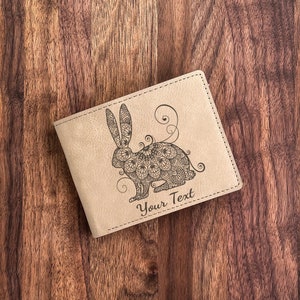 Kaninchen gravierte Geldbörse - Ideal für Schwester, Tante, Babysitter | Ostern, Geburtstag, besonderer Anlass, individuelle Gravur, Geschenk für Hier