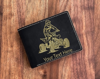 Lasergegraveerde portemonnee quad: gepersonaliseerd PU-kunstleer