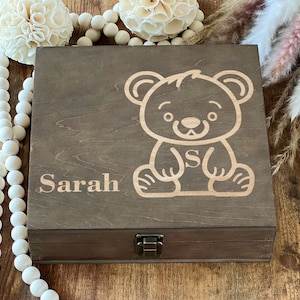 Personalized Baby Gifts, Initial S Box, Time Capsule Box, Memory Box Kids, Baby Girl Gift, Wooden Box, 1st Birthday Gift, New Parents Gift