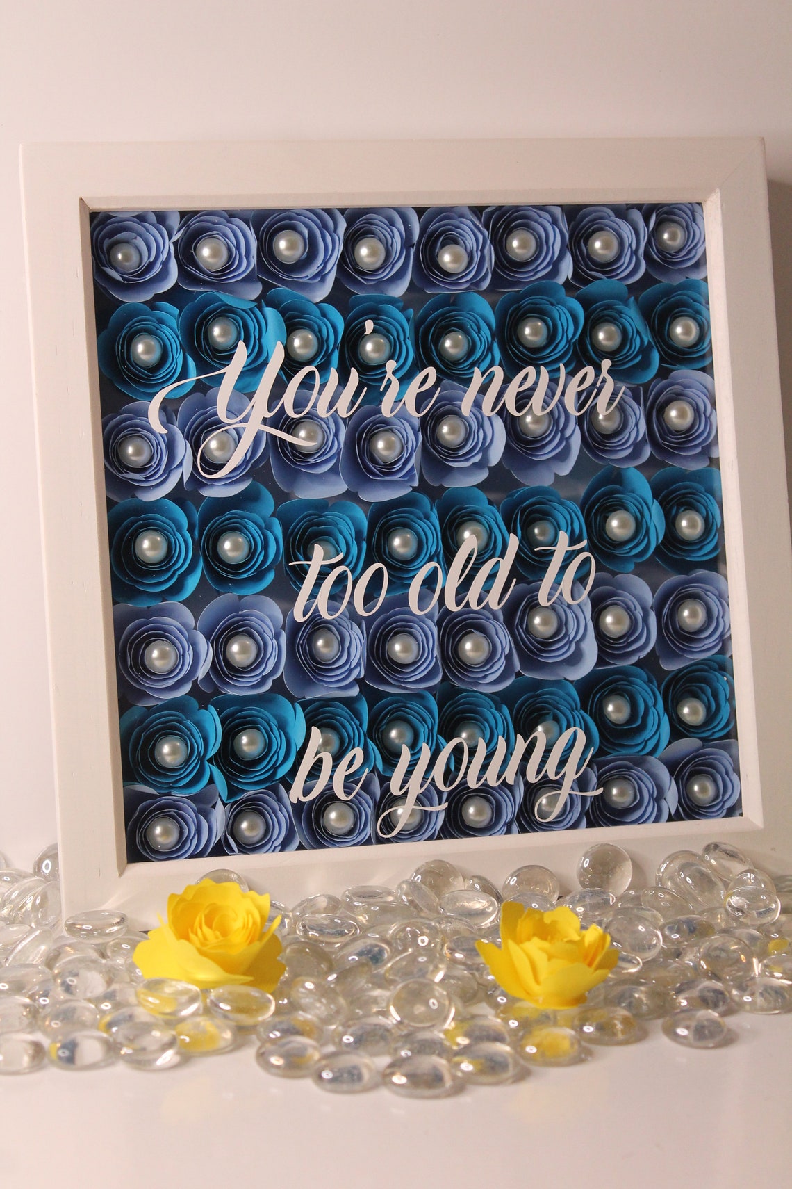 Flower Box Frame/Flower Frame/Paper Flowers/Personalised Box Etsy