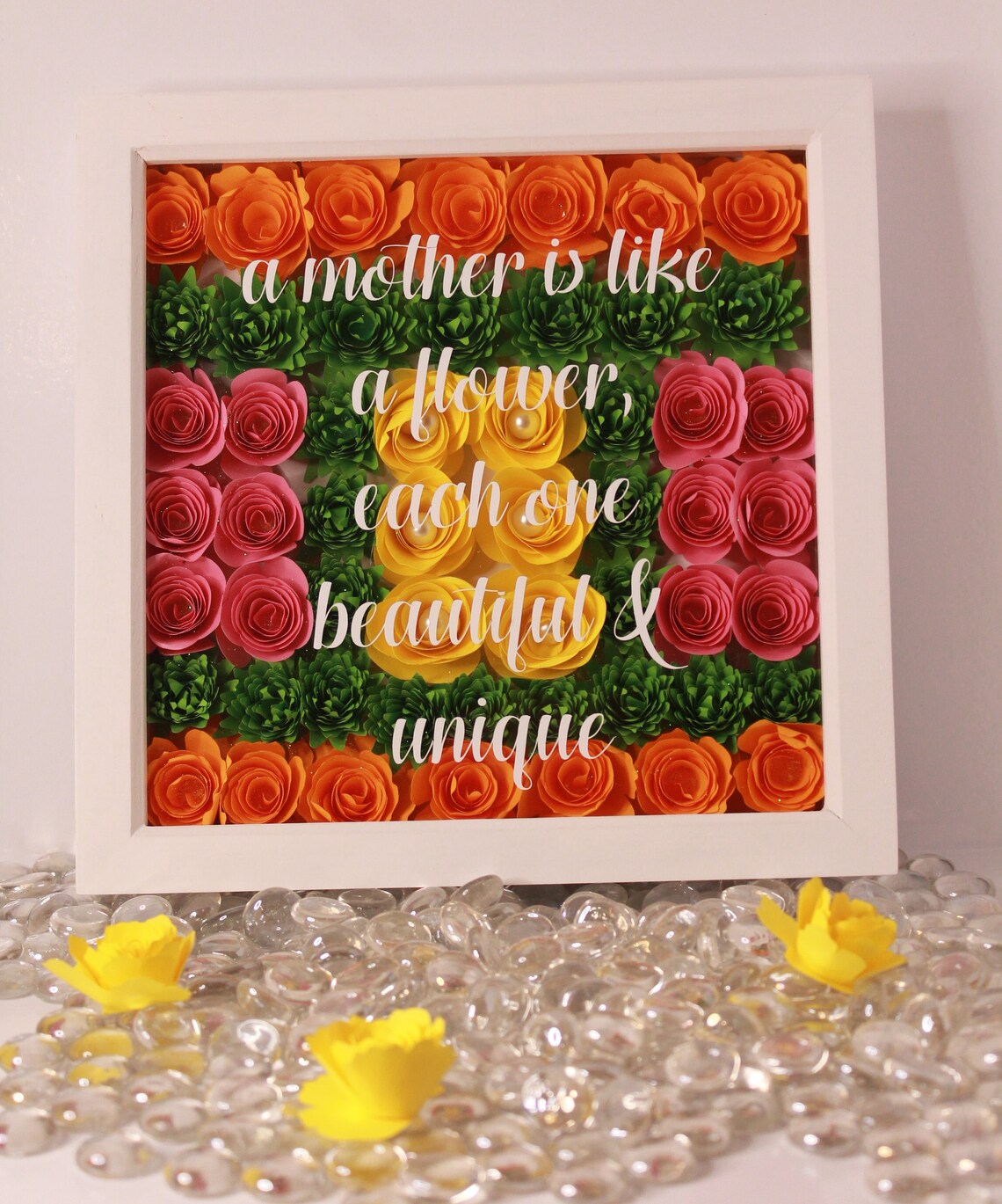 Flower Box Frame/Flower Frame/Paper Flowers/Personalised Box Etsy