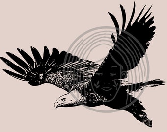 Flying Eagle Vector Clipart Digital Download