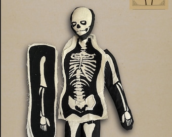 Zestaw do szycia Shadow Skeleton. Gotycki haft ręczny z dodatkowym dodatkiem Skull Collage, dostępnym przez ograniczony czas.