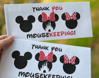 Disney Tip Envelopes | Mousekeeping Tip | Disney Trip Gratuity | Custom Envelopes