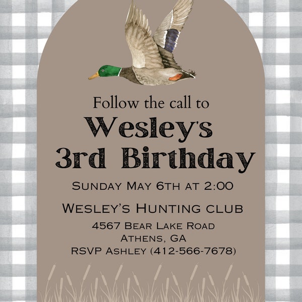 Duck Hunting Birthday Invitation