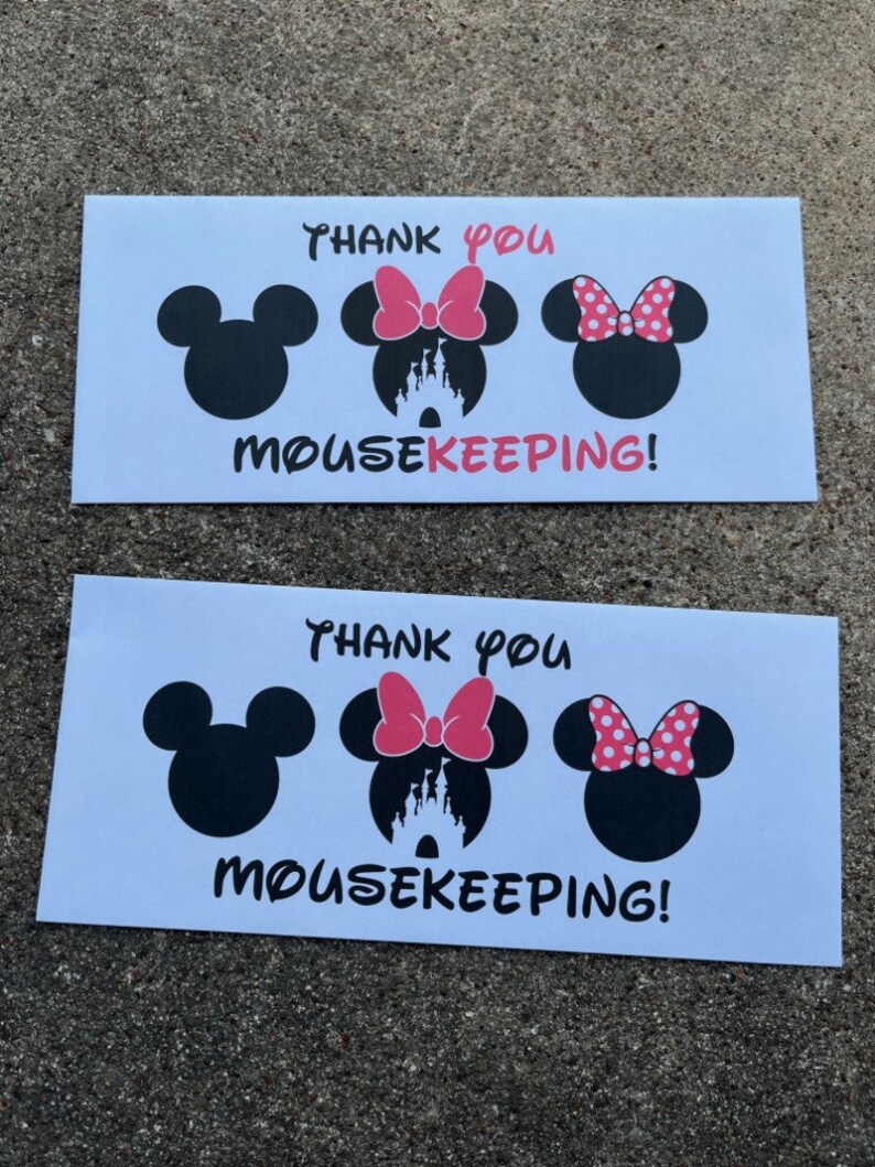 Disney Tip Envelopes Mousekeeping Tip Disney Trip Gratuity Custom