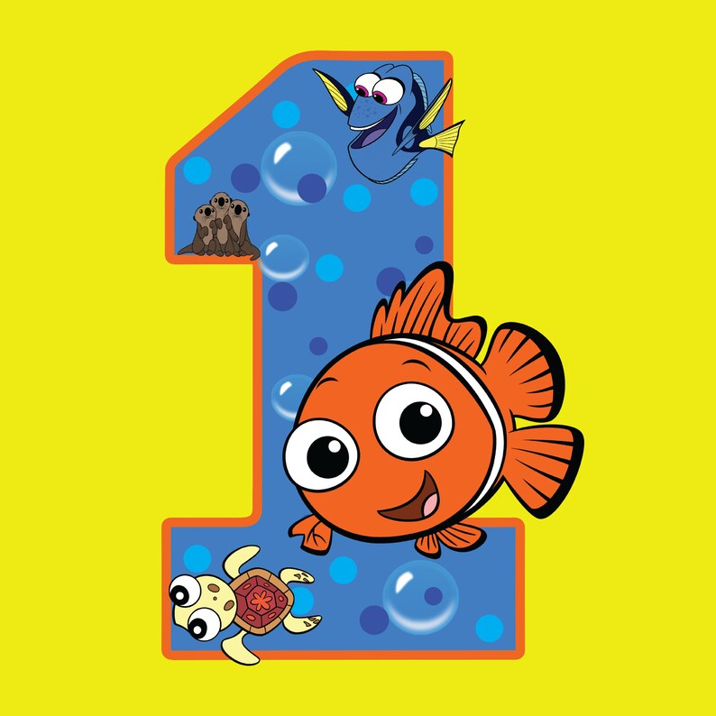 Finding Nemo Number One Birthday 1st Birthday PNG - Etsy