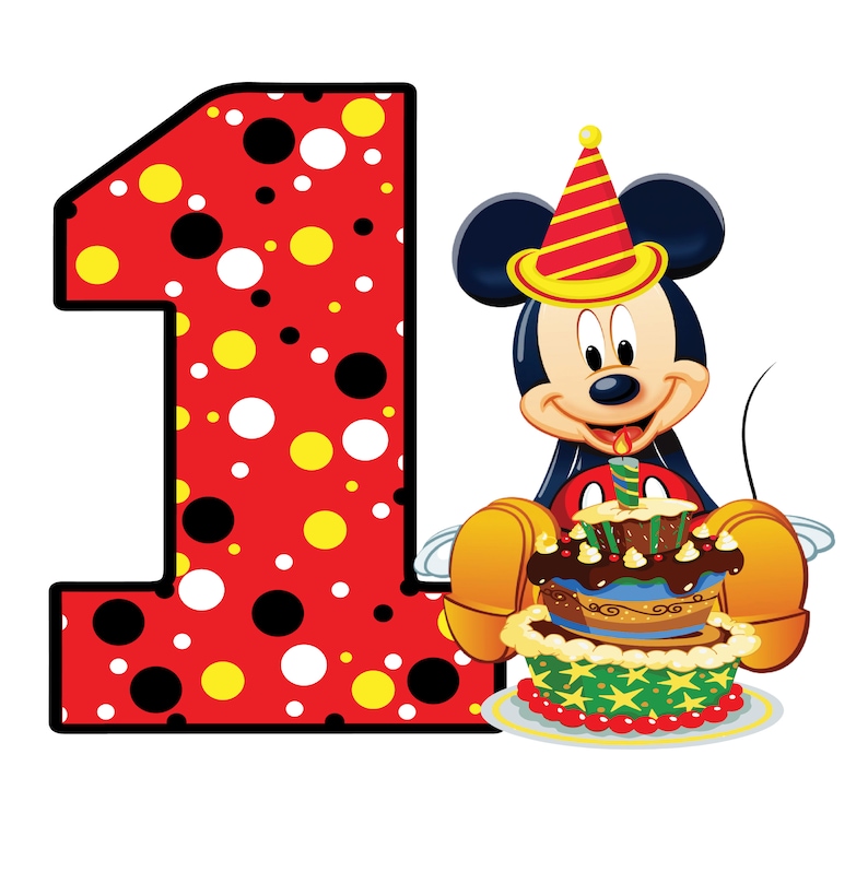 1st Birthday Mickey Mouse Happy Birthday Cake Birthday Party - Etsy