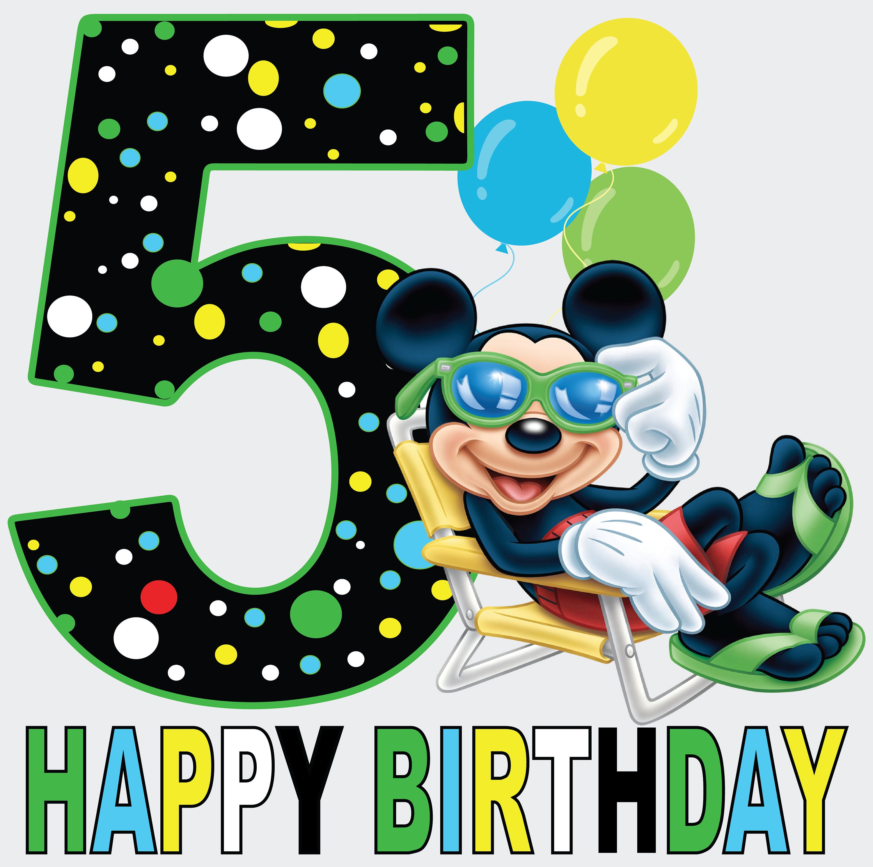 Happy Birthday 5 Year Old Birthday Mickey Beach Party Pool - Etsy Australia