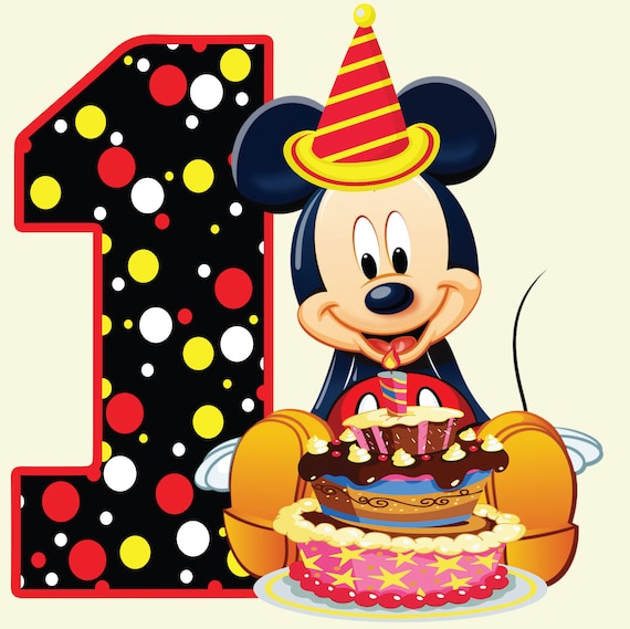 Mouse 1st First Birthday Cake Party Celebration PNG for - Etsy