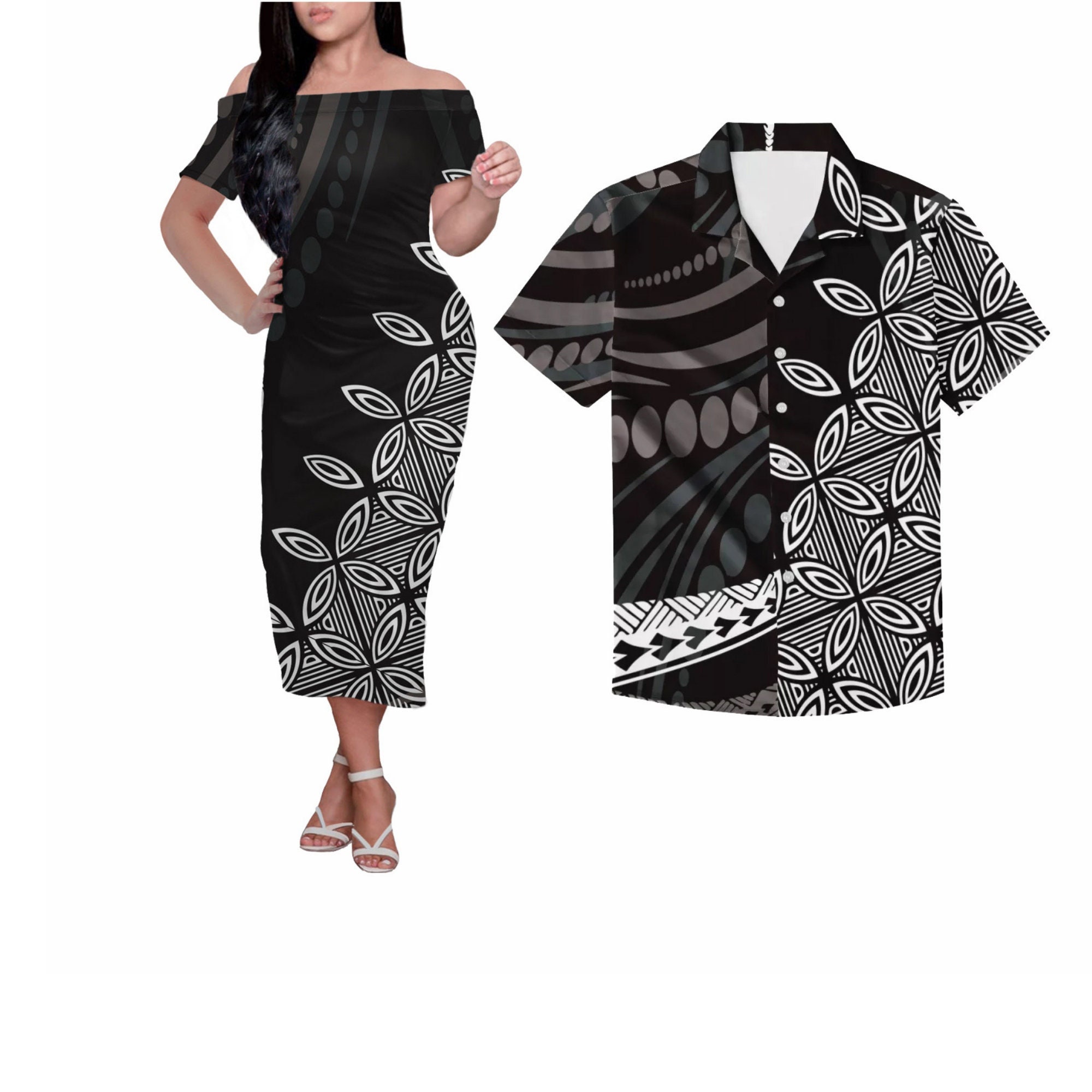 Polynesian Couples Tribal Print Matching Dress and Shirt-samoa | Etsy