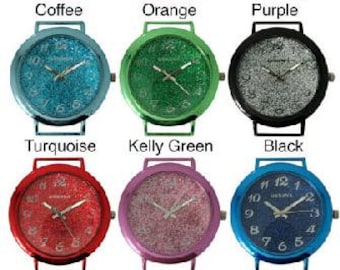 NIMI 5 Piece Colored Circular Stainless Steel Watch Faces with Solid Bars
