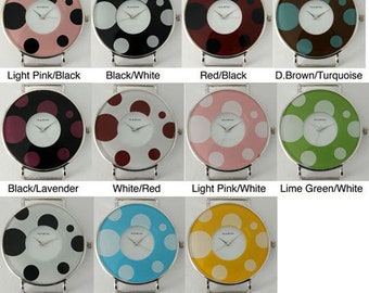 NIMI 5 Piece Spotted Circular Stainless Steel Watch Faces with Solid Bars