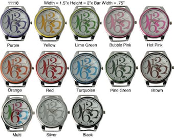 NIMI 5 Piece Circular Stainless Steel Watch Faces with Solid Bars