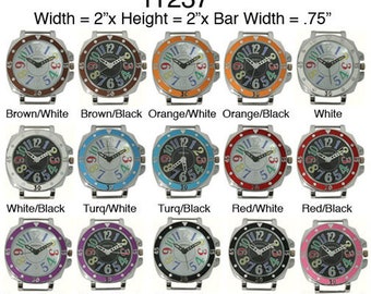 NIMI 5 Piece Circular Stainless Steel Watch Faces with Solid Bars and Colorful Display