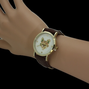 NIMI Leather Strap Watch with Animal Face
