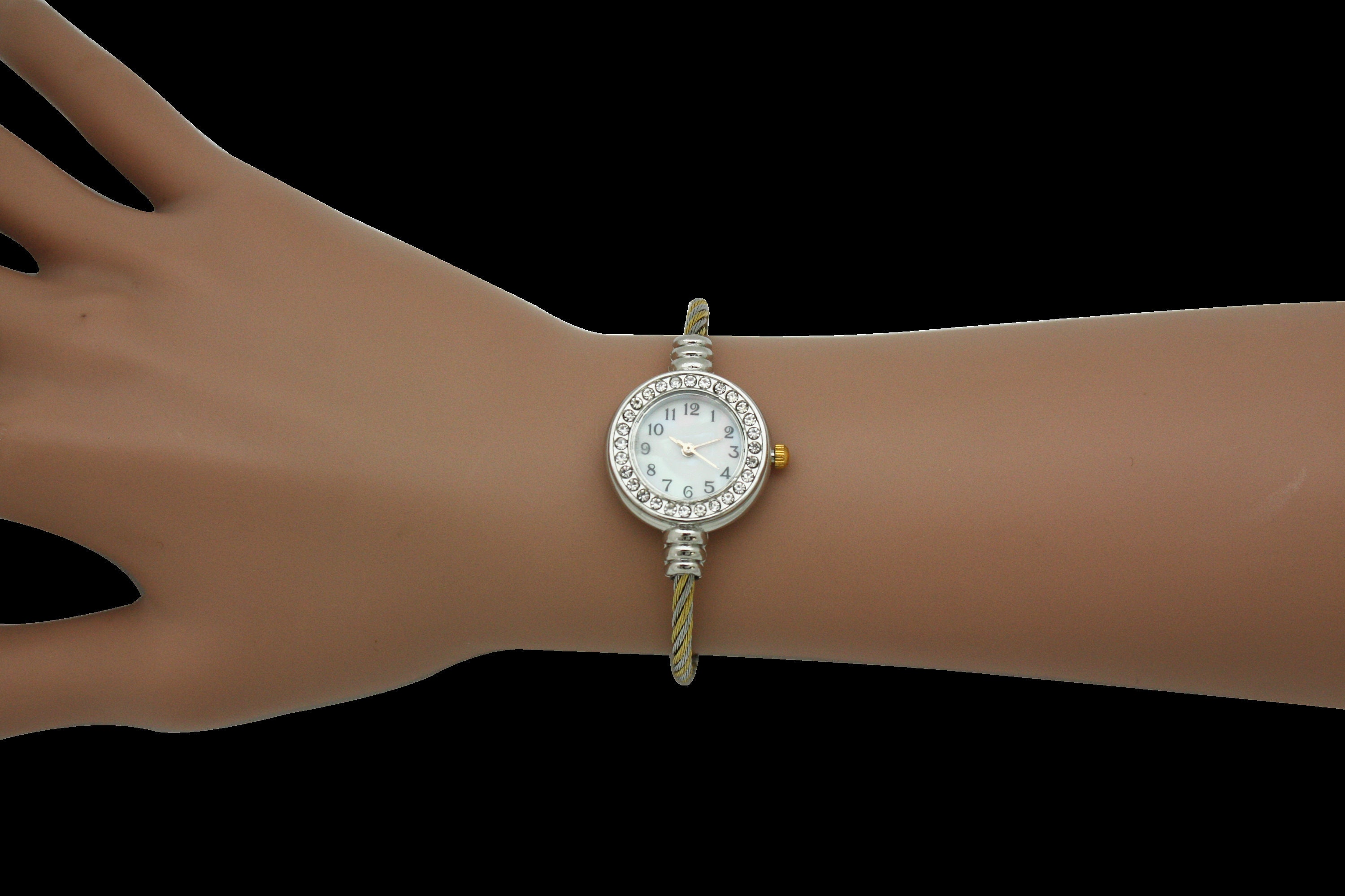 Wired Bangle watch with rhinestones | Etsy