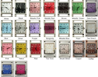 NIMI 5 Piece Rectangular Stainless Steel Watch Faces with Solid Bars