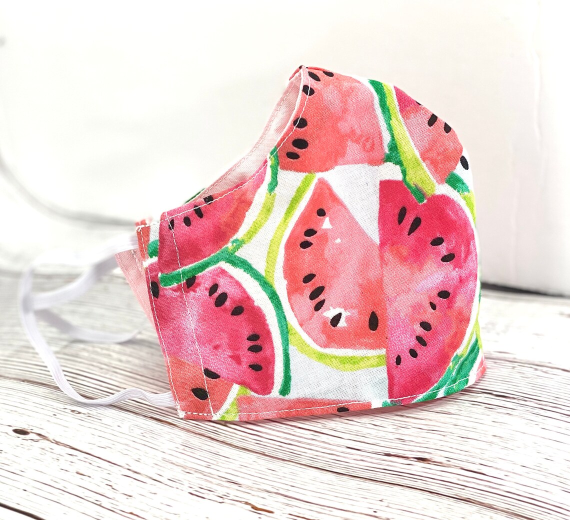 Face Mask Watermelon Face Mask Cotton Fabric Face Mask Etsy