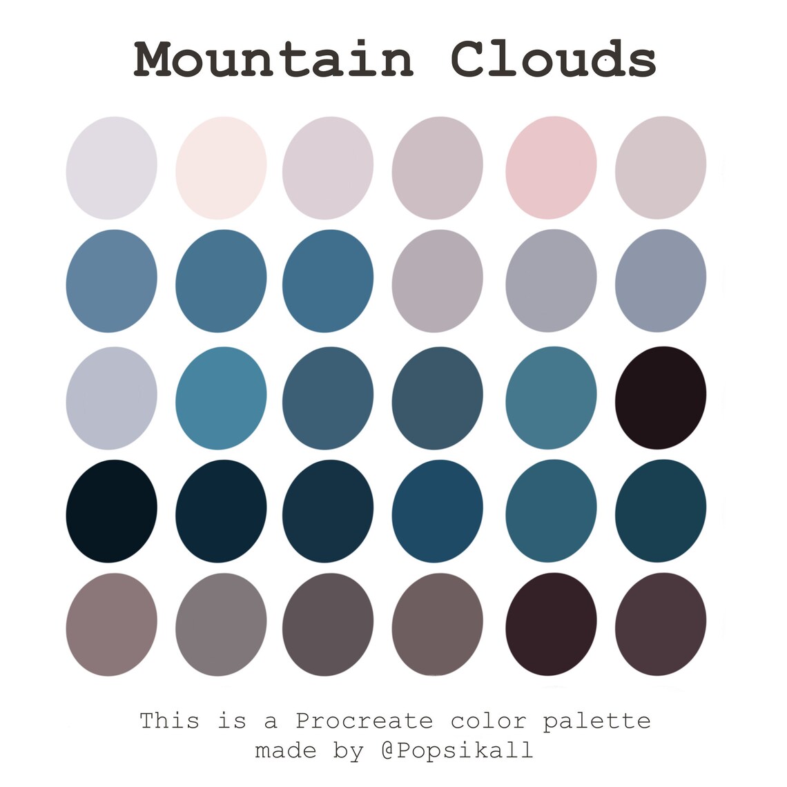 Cool tone color palette Procreate Blue Color Palette Blue Etsy