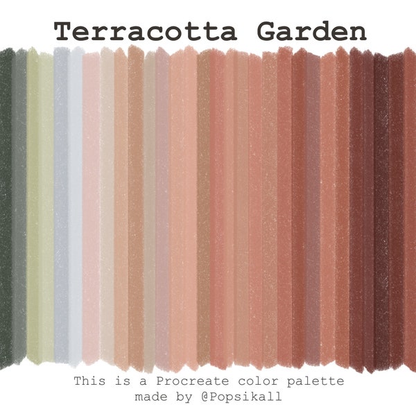 Terracotta Procreate Palette | Orange and Green Color Palette | Warm Color Scheme