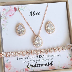 Bridesmaid jewelry set,Bachelorette party jewelry gift set,Bridesmaid rhinestone earrings necklace bracelet set,Bridal engagement gift set