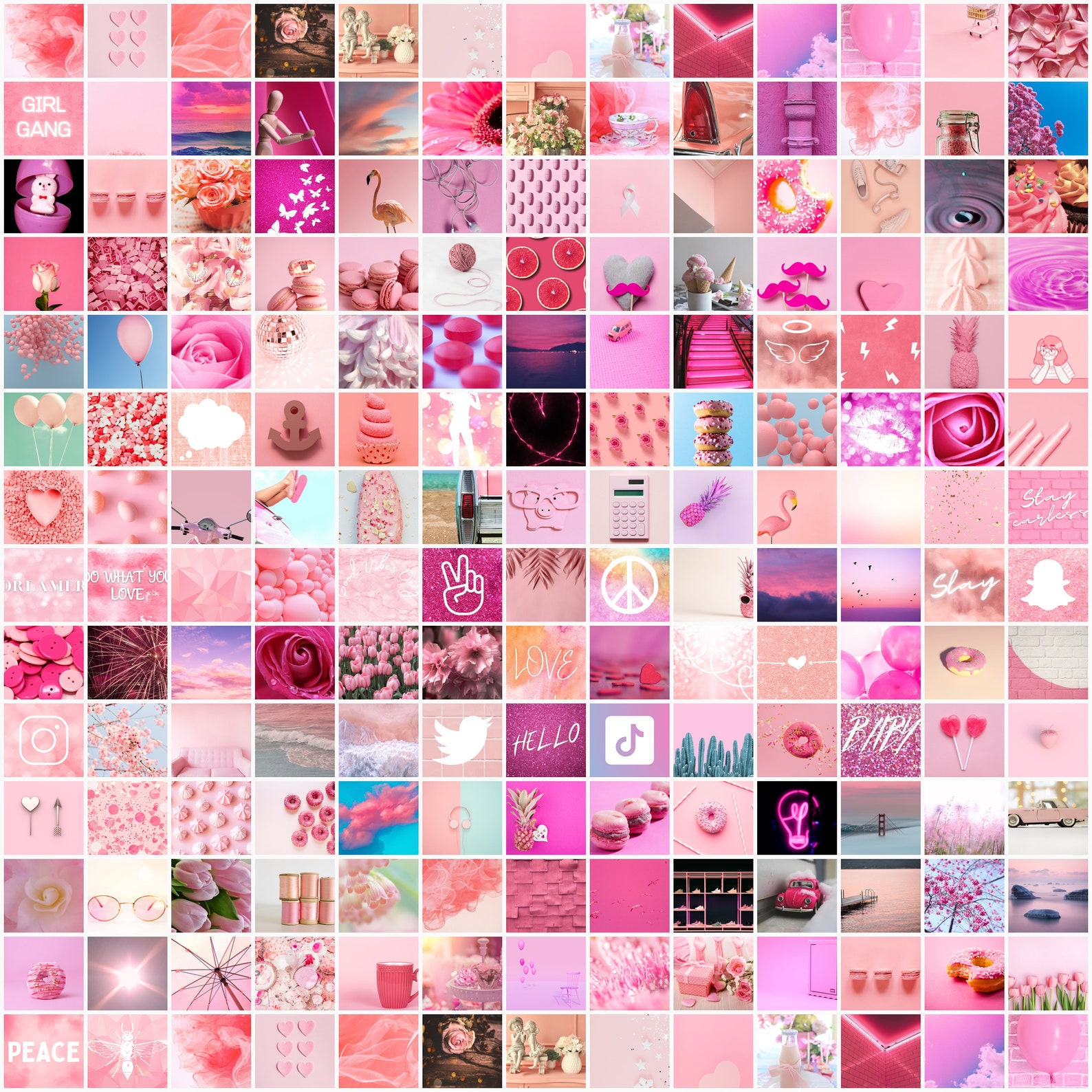 Baby Pink Aesthetic Collage Kit Printed 100 Images Light Etsy