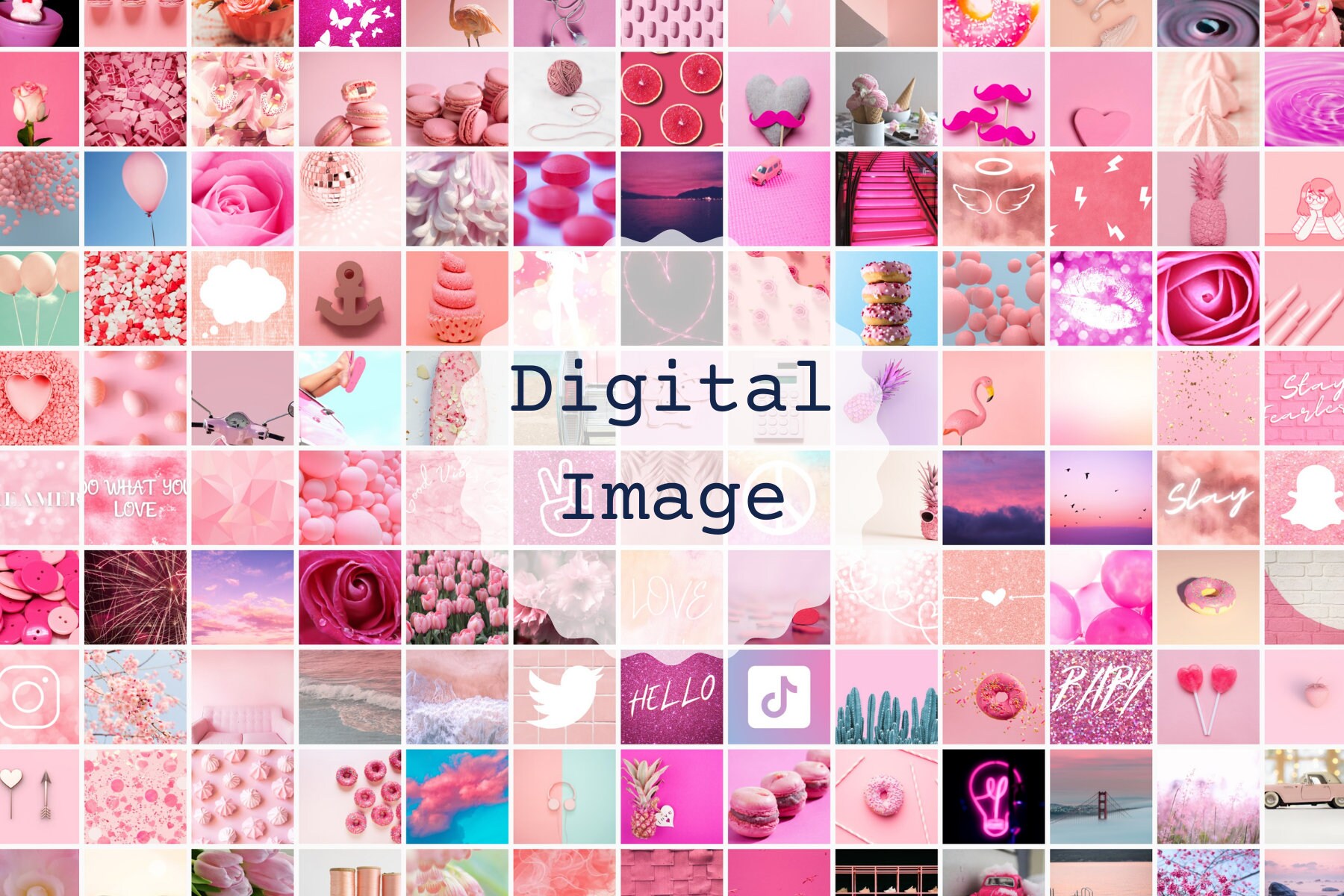 Baby Pink Aesthetic Collage Kit 150 Images Digital Collage Etsy