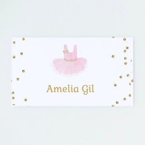 Modèle de cartes de visite tutu ballerine, décorations de fête tutu, modèle de cartes de visite, marque-places de baby shower tutu, TU1