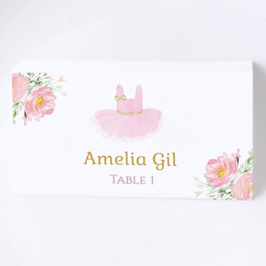 Tutu Place Cards Template, Tutu Name Cards Template, Tutu Buffet Tent Cards, Ballerina Baby Shower Place Cards, TU1