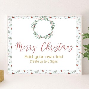 Christmas Template, Holiday Party Sign, Christmas Party Decor, Merry Christmas Printables, CM1
