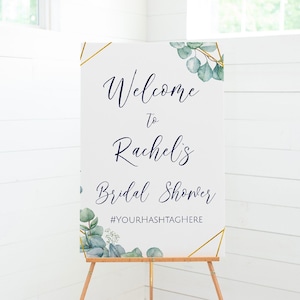 Eucalyptus Bridal Shower Welcome Sign Template , Greenery Bridal Shower Signs, Eucalyptus Wedding, Garden Bridal Shower Decor, ET1
