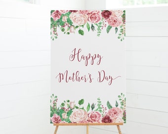 Happy Mother's Day Sign, Printable Mother's Day Poster, Mother's Day Celebration Decor, Happy Mother's Day Banner, Mothers Day Ideas, MM2