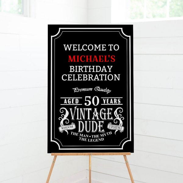 Vintage Dude Welcome Sign, Vintage Dude Party Decorations, Vintage Dude Party Welcome Sign Template, Men's Birthday Party Ideas, VD1