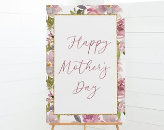Custom Mother's Day Sign: Floral Welcome Poster (Digital Download)