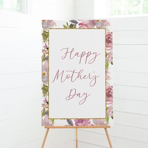 Custom Mother&#39;s Day Sign: Floral Welcome Poster (Digital Download)