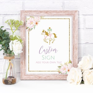 Carousel Horse Party Sign Template,  Merry Go Round Sign, Editable Carousel Party Sign Template, Carousel Horse Party Decorations, CT1