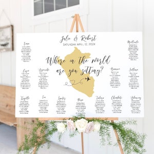 Modèle de plan de salle du Pérou, où êtes-vous assis dans le monde ?, plan du lieu du Pérou, thème du voyage, mariage péruvien, TT1