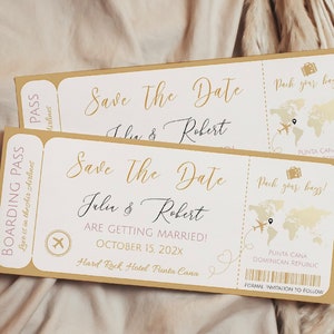 Bordkarte Save the Date Vorlage, Printable Save the Date Bordkarte Einladung, Reisethema Hochzeit, Printable Save the Date, TT1