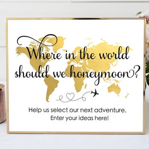 Engagement Party Game, Where in the world will they honeymoon?, Engagement Party Decor, Engagement Party Idea, Bridal Shower Games, EP1, TT1
