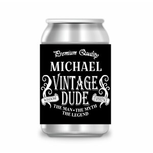 Plantilla de etiqueta de botella Vintage Dude, decoraciones de fiesta Vintage Dude, cubiertas de botellas Vintage Dude imprimibles, VD1