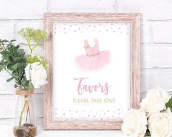 Tutu Favors Sign: Ballerina Baby Shower Decor (Digital Download)