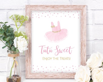 Tutu Sweet Sign,  Tutu Theme Baby Shower Decor, Tutu Birthday Party Signs, Ballerina Baby Shower, Ballerina Theme Birthday Signs, TU1