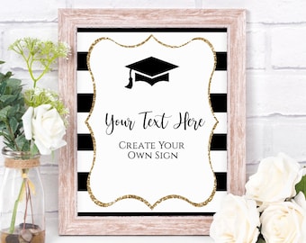 Custom Graduation Party Sign Template: Editable Colors (Digital Download)
